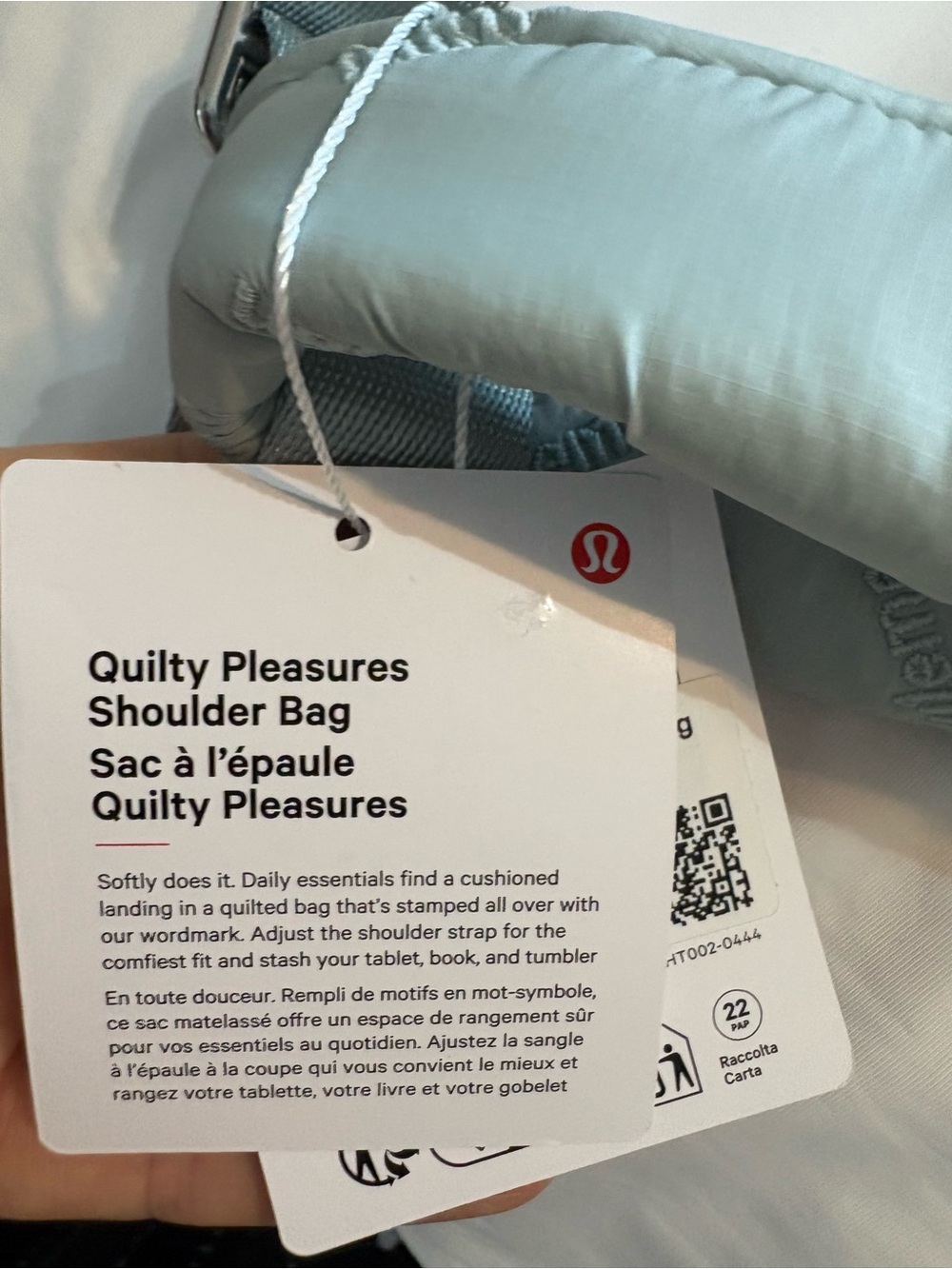 NWT: Lululemon Quilty Pleasures Shoulder Bag 14L - Color- Pelican - Picture 5 of 6